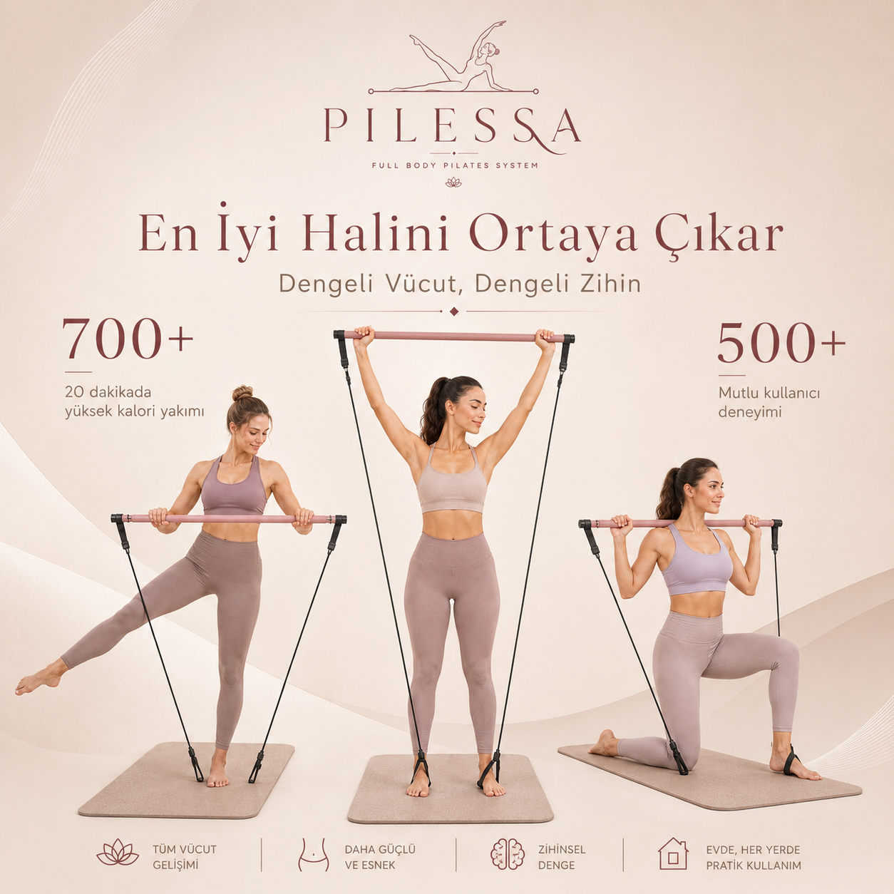 Full Vücut Pilates Bar Sistemi